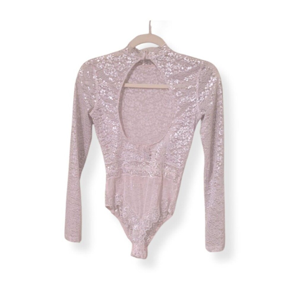 Victoria's Secret Sparkly Lace Light Pink Bodysuit. Size . NEW - Picture 3 of 6